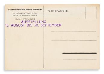 KLEE, PAUL. Bauhaus Ausstellung Juli - Sept. 1923 Weimar. [Weimar: Staatliches Bauhaus], 1923.